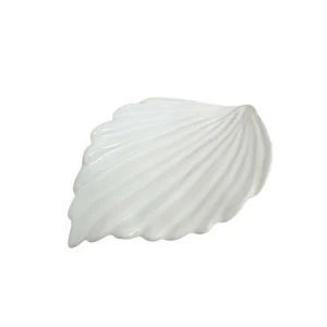 Decorative Ceramic White Leaf Trinket Dish