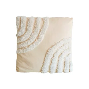 Tufted Semi Rainbow Cushion - White on Natural