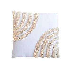 -Tufted Semi Rainbow Cushion - Natural on White