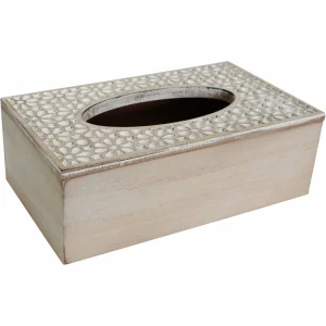 Tissue Box Holder - Natural Daisy